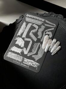 Lace Ribbon Nail Art Transfer Steel Plate, Recommended By Nail Artists, Lace Trim Wearable Nails DIY Transfer Tool - Multicolor - View 6