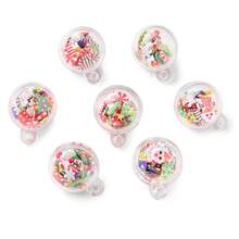 2cm 5/10PCS Mini Clear Acrylic Balls Pendant Filled With Christmas Themed Polymer Clay Slice,For DIY Keychains,Phone Case & Holiday Handmade Jewelry - Pendant - View 3
