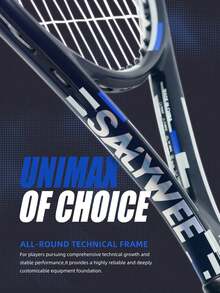SALYWEE UNI360 Premium Professional Tennis Racket, T800 Full Carbon Fibre, Ultra-Light 280±10g Strung, 105in² 16x19, 52-62lbs, 340mm Balance, Power & Control, Navy Blue Spray Paint, Stable Racket, Suitable For Pro Player, Best Gift For Boyfriend & Girlfriend - Multicolor - View 5