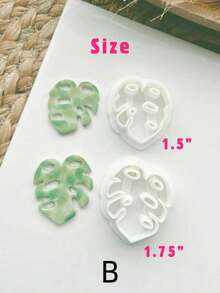 2/12pcs Exquisite Tropical Leaf Resin Clay Cutters - Melon Leaf And Ginkgo Leaf Shapes, Botanical Bohemian Craft Tools, Suitable For DIY Earrings, Jewelry Making And Plant Lover Gifts - White - View 10