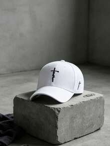 1pc European And American Style Washed Baseball Cap, Soft Top Vintage Baseball Cap, Solid Color Distressed Washed Denim Baseball Cap, Suitable For Daily Use, Gift For Friends - White - View 4