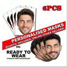 1/36pcs Personalized Photo Masks – DIY Or Ready To Wear – Customized Set Suitable For Bachelor Party, Birthday Party, Back To School, Unique Gift, Photo Booth Props - Multicolor - View 18