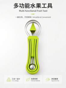 1組多功能水果球挖球器，不鏽鋼瓜球挖球器水果分離器削皮器，舒適握感，緊湊收納設計，適用於日常水果切片與甜點裝飾 - 三合一雕刻刀 - 查看 8