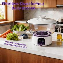 Oversized USB Rechargeable Fruit Vegetable Cleaner, Upgraded Multi-Battery Design For Long Endurance, High Efficient Portable Food Purifier With Stylish Look & Premium  Material, Ideal For Home, Picnic & Travel, Perfect Gift For Mom - White - View 4