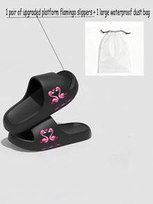 1 par de sandalias y pantuflas de exterior con estampado de flamenco, de verano, con suela gruesa y plataforma, pantuflas de playa para mujer, pantuflas de baño casuales de EVA con diseño de dibujos animados, suela blanda, ligeras, antideslizantes y resistentes al desgaste, adecuadas para el hogar, el baño, la piscina del hotel y viajes al aire libre, regalo de vacaciones, sandalias versátiles y cómodas con alta relación costo-beneficio - Zapatillas de adulto - Ver 15