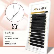 FOXYMEI 12 Rows New W-Shaped Eyelashes C/D/LU(M) Curl W-Shaped Lash Extensions YY/3D/4D/5D Imported Material Handmade Natural False Eyelashes 7-15mm Pre-Made Dense Fan Shape 0.07mm Thickness Lightweight Soft Automatic Blooming Salon Style - C - View 45