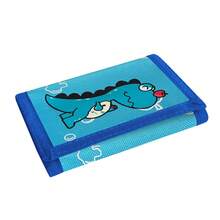 Boys Wallet, Dinosaur Style Pattern, Convenient Pocket Card Holder, Three-Fold Design, Multiple Card Slots, Blue Color, Perfect Gift For Back To School And Birthday - Multicolor - View 2