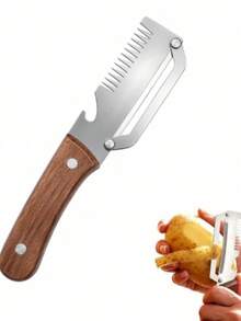 Essential Multi-Function Vegetable Peeler For Kitchen - Wood color - View 5