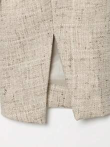 Jaket Wanita Kasual Kerah Tegak Lengan Panjang Kancing Tunggal, Musim Semi/Musim Gugur - Khaki - View 11