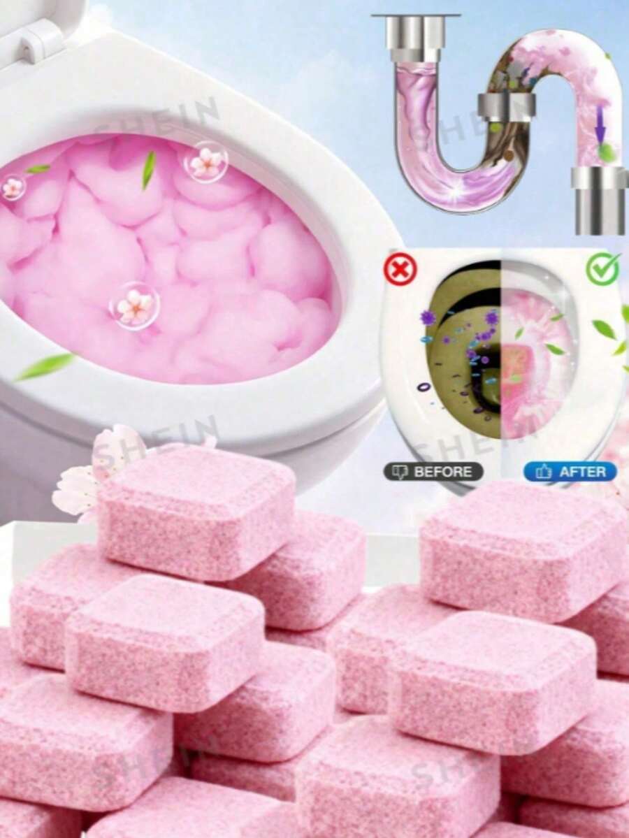 Pastilhas Efervescentes Potentes para Limpeza de Vaso Sanitário, Removem Manchas de Urina e Manchas Amarelas, Agente Dissolvente Alcalino, Adequado para Vaso Sanitário, Máquina de Lavar, Copo e Outras Limpezas de Banheiro, Usado para Limpar Odores e Manchas no Vaso Sanitário. Assento de Vaso Sanitário Efervescente; Limpador de Banheiro, Remove Odores e Manchas Amarelas