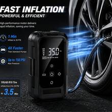 Portable Wireless Mini Air Pump 2000mAh 7.4V, With Digital Dual Display, LED Light And Pressure Gauge, Essential For Car, Motorcycle, Bicycle And Ball, Spring Travel Essential Equipment - A - View 5