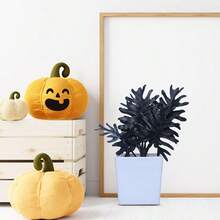 1/2 Pot 7inch (H) Artificial Monstera Leaf Black Planter Home Halloween Party Desktop Scene Decoration Ornament - Black - View 9