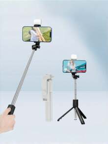 1pc Selfie Stick, Foldable Phone Tripod, Wireless Remote Control Shooting Stand, Telescopic Phone Support Stand, Portable Travel Shooting Base, 360 Degree Rotating Stand, Pocket Camera Support Stand, Suitable For Outdoor Travel On Labor Day - E - View 2