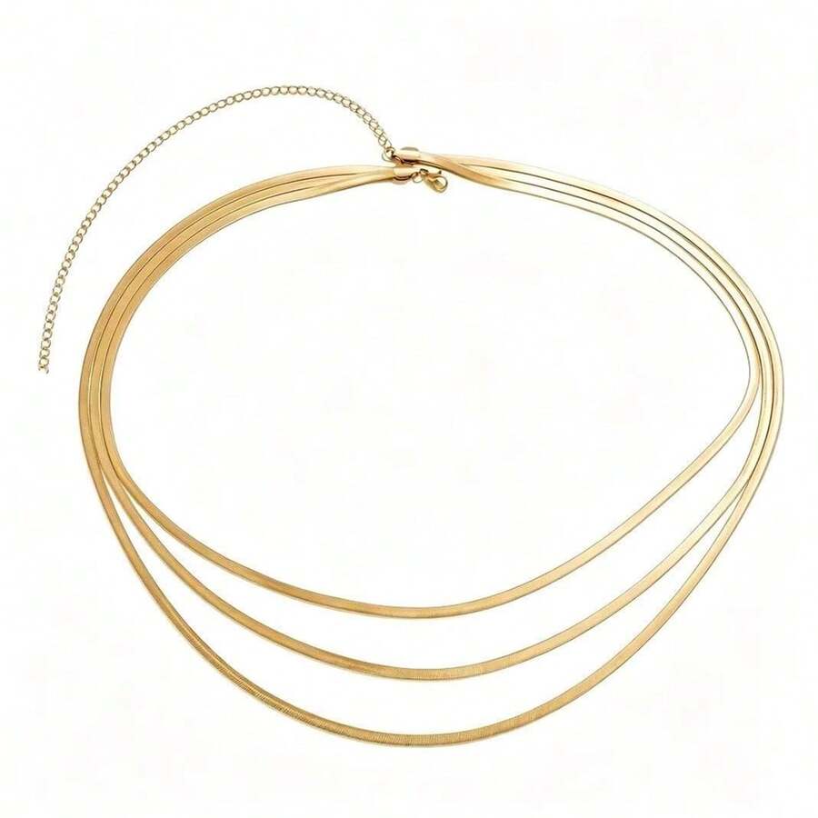 3-Layer Gold Body Chain For Women, Y2K Stylebelt For Women Elegant - Gold - View 1