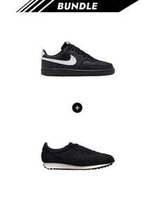 [Bundle] DUNK Court Vision Men's Sneakers Black/Black/White FZ0630-010 + NIke Ld-1000 Men's Casual Sneakers Black HQ4044 - Black+Black - View 1