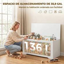 HOMCOM Baúles y cofres de almacenamiento - Blanco - Ver 3