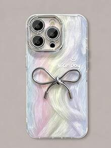 高級漸層狐狸尾 Nice Day 3D 蝴蝶結手機殼，適用 Apple 17 Pro Max、新款 15 Pro/14 Plus/13、11，女性用 15 Pro 全包覆鏡頭附膜 12/11 防震保護殼 - 彩色 - 查看 5