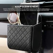 1pc Creative Car Storage Bag, Air Vent Clip Installation Design, Easy To Install And Remove, Securely Fits, Fully Utilizes Scattered Spaces In Car, Stores Phone And Small Items, Car Interior Organization Accessory - Car Air Vent Storage Box - View 2