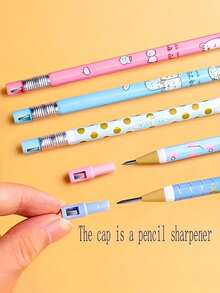5/10pcs Random Color 2B Mechanical Pencil 2.0mm Thick Refillable Press-Type Pencil For Continuous Writing, Replaceable, Back To School - Multicolor - View 5