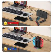 Switch NS 2 Joy-Con 6-In-1 Charging Stand, Magnetic Snap Design, 2.5H Fast Charge For 6 Controllers, 8 RGB Light Effects, Anti-Slip Pad, Multiple Power Options, ABS, Black,Great Gift For Christmas/Birthday - Black - View 7