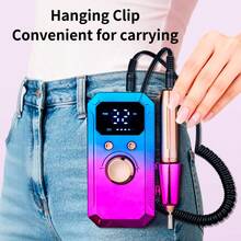 20,000 RPM Rechargeable Electric Nail File, With 11 Filing Heads And 20 Filing Strips, Wireless Design, High-Speed Tool Suitable For Salon And Home Use, Great Gift For Women, Battery Capacity 1600mAh - Multicolor - View 2