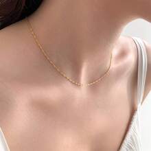S925 Sterling Silver Water Wave Chain Necklace, Classic Neck Jewelry, Bright White Chain, Gift For Women, Daily Use - White - View 10