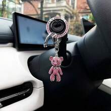 Bling Rhinestone Key Lanyard Buckle, Protective Key Fob Shell Compatible With BYD ATTO3 Song Plus Dolphin Tang DM Qin Yuan Pro E9, Stylish Keyless Car Remote Accessories - Multicolor - View 5