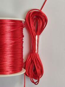 Silk Thread Satin Cord 1mm - 5 Meters Various Colors - Red - View 1