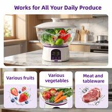 Oversized USB Rechargeable Fruit Vegetable Cleaner, Upgraded Multi-Battery Design For Long Endurance, High Efficient Portable Food Purifier With Stylish Look & Premium  Material, Ideal For Home, Picnic & Travel, Perfect Gift For Mom - White - View 7