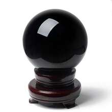 1 pieza Esfera de obsidiana negra natural, bola de cristal grande, piedra curativa, gema de obsidiana, cristal decorativo de vidrio para decoración del hogar, 30/40/50 mm - Multicolor - Ver 4
