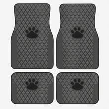 2pcs/4pcs Luxury Black Gray Paw Print Pattern Car Floor Mat Set, Absorbent And Non-Slip, Washable, Fashionable Car Interior Protection, Van, SUV, All Seasons, Neutral V Gift, Material - A - View 6