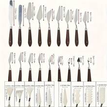 Set Pisau Palet Stainless Steel 29 Buah, Set Pengikis Lukisan Profesional untuk Gouache, Akrilik, dan Cat Minyak - Set - View 2