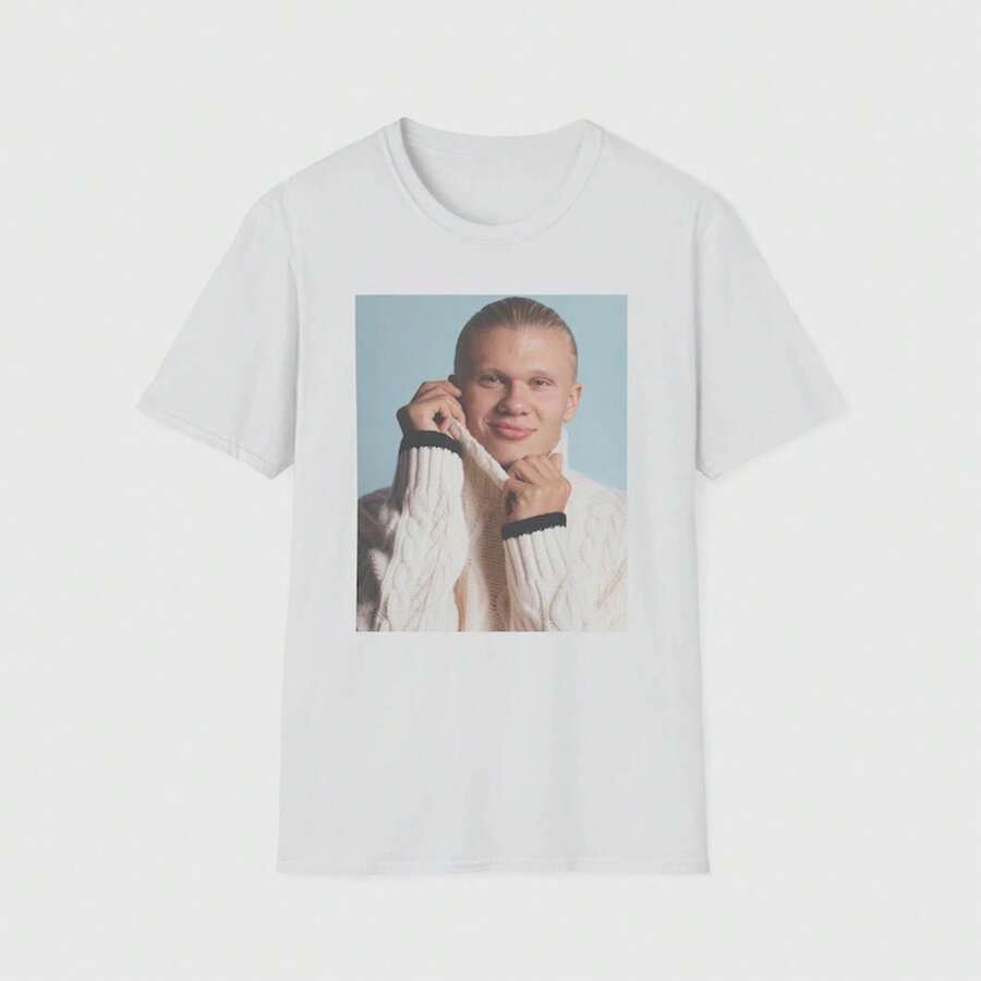 Camiseta Kawaii de Erling Haland, camiseta divertida con meme de Haland, camiseta para fanáticos de los deportes, camiseta divertida para amantes del fútbol, camiseta divertida para fanático - Blanco - Ver 1