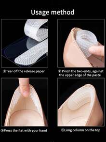 1/2/3 Pairs Silicone Heel Pads, Unisex Anti-Slip Heel Cushions, Anti-Slip Heel Patches, Heel Care Protection Pads, Shoe Accessories, Back To School Supplies - Clear - View 7