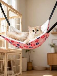 All Season Reversible Hanging Cat Hammock, Detachable, Machine Washable & Reusable, Suitable For Small To Medium Cats, Fits Living Room, Bedroom, Balcony And Cat House - Multicolor - View 6