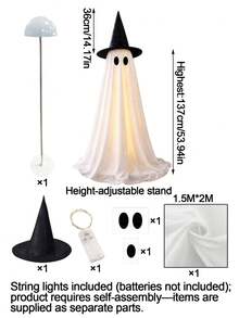 Halloween Glowing Ghost, Indoor/Outdoor Scary Ghost Decoration, Suitable For Porch, Home, Outdoor, Garden, Yard, Lawn, Party Decor - Ghost - View 11