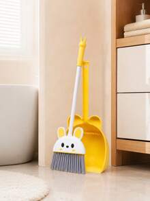 1pc/Set Mini Cleaning Mop And Broom Set, Cute Rabbit Shaped PP Material Dustpan Brush Set, Compact Handheld Soft Bristle Floor Broom, Suitable For Home Kitchen Bedroom Living Room Daily Cleaning - Multiple Styles - View 4