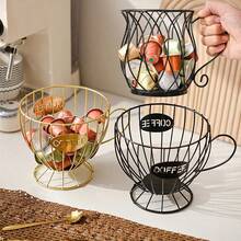 Metal Coffee Capsule Holder, Large-Capacity Coffee Capsule Organizer, Suitable For Cafe, Bar Display, And Home Kitchen Candy Storage Accessories - Multicolor - View 2