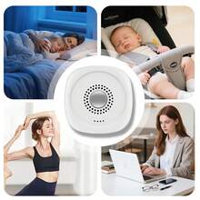 Portable Sleep Machine With 8 Natural Sounds, Built-In Battery, Fast Charging, Suitable For Infants And Adults, Soothing And Relaxing, For Office And Home Use - White - View 4