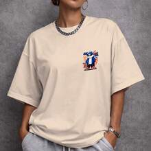 Camiseta Oversized Streetwear Coelho Das  Ruas Unissex ref5140 - Caqui - Visão 6