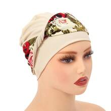 1pc New European & American Fashion Street Style Printed Headscarf Hat Twisted Headband Cap Floral Headwrap - Multicolor - View 4