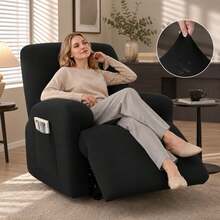 4pcs Stretch Recliner Sofa Covers, 1/2/3 Seater Slouchy Sofa Slipcovers, Elastic Recliner Couch Covers, Single Seat Recliner Sofa Covers, Elastic Sofa Covers - Multicolor - View 2