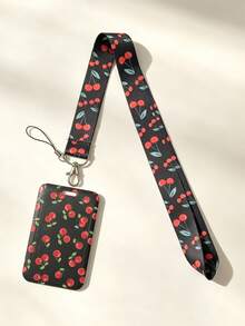 1pc ABS Fruit Summer Lanyard Card Holder, Anti-Loss Student Bus Card/ID Badge Protective Case, Reinforced Braided Lanyard, Lightweight Portable Space-Saving, Suitable For Student Commute, Workplace Office, Daily Travel - Rectangle - View 9