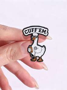 1件卡通可愛鵝護士琺瑯胸針，血壓計與「CUFF'EM」文字徽章，時尚配件，醫護人員最佳禮物 - 彩色 - 查看 8