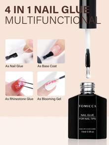 TOMICCA 2PCS 15ml Nail Glue FOR NAIL TIPS – Fast-Curing Under LED/UV Lamp, Soak-Off Removable, Long-Lasting Adhesive For Nail Art & DIY Home Salon - 無色 - 查看 7
