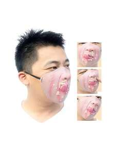 1 buah/Set Masker Lateks Wajah Penuh, Penutup Mulut Lucu dengan Bibir Tertawa, Kostum Prank Pesta Liburan, Halloween - MultiWarna - View 2