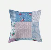 3 Piece Quilted Patchwork Bedspread Set – Soft Lightweight Reversible Bed Throw Coverlet With 2 Pillowcases – Single Double King Size – All Season Bedding - Blue - Floral - View 2