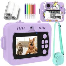 Kids Instant Print Camera, Digital Camera With Instant Photo Printing Function, 8x Optical Zoom, 1080P HD Video, Available In 3 Colors (Pink, Green, Purple), Equipped With Rechargeable 1200mAh Large Capacity Battery, Built-In Flash, Portable And Easy To Use, Compact And Lightweight, Suitable For Travel, Family Photography And Outdoor Activities, Perfect Gift For Holidays And Special Occasions (Christmas, Birthday, New Year) - Multicolor - View 14