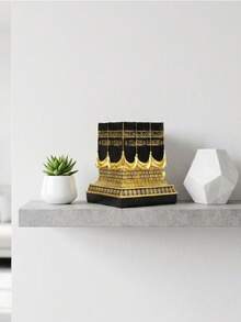 Exquisite Replica Model, Islamic Mecca Mosque Resin Statue, Gold And Black Muslim Home Desktop Decor (4.6 Inches) - House Model - View 3
