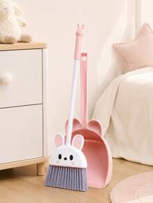 1pc/Set Mini Cleaning Mop And Broom Set, Cute Rabbit Shaped PP Material Dustpan Brush Set, Compact Handheld Soft Bristle Floor Broom, Suitable For Home Kitchen Bedroom Living Room Daily Cleaning - Multiple Styles - View 3
